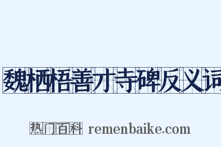 魏栖梧善才寺碑反义词是什么意思的图片